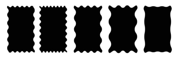 wavy abstract rectangular frame vector