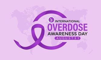 Overdose awareness day is observed every year on August 31. Banner poster, flyer and background design. Eps 10. vector