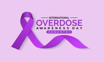 Overdose awareness day is observed every year on August 31. Banner poster, flyer and background design. Eps 10. vector