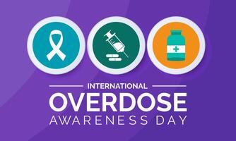 Overdose awareness day is observed every year on August 31. Banner poster, flyer and background design. Eps 10. vector