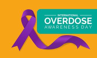 Overdose awareness day is observed every year on August 31. Banner poster, flyer and background design. Eps 10. vector