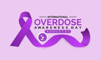 Overdose awareness day is observed every year on August 31. Banner poster, flyer and background design. Eps 10. vector