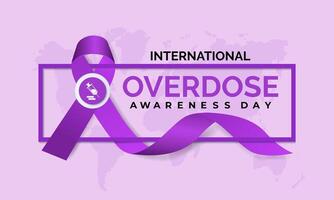Overdose awareness day is observed every year on August 31. Banner poster, flyer and background design. Eps 10. vector