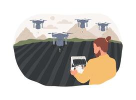 Seed-planting drones isolated cartoon illustrations. vector
