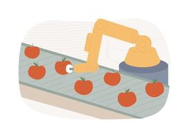 Sorting and packing robots isolated cartoon illustrations. vector