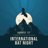 International Bat Night. Flat design. Flat. Good for template usage. eps 10. vector