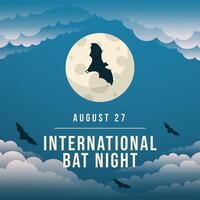 International Bat Night. Flat design. Flat. Good for template usage. eps 10. vector