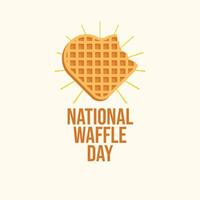 National Waffle Day flat design. design ribbon. good for usage. template celebrate. eps 10. vector
