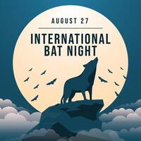 International Bat Night. Flat design. Flat. Good for template usage. eps 10. vector