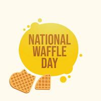 National Waffle Day flat design. design ribbon. good for usage. template celebrate. eps 10. vector