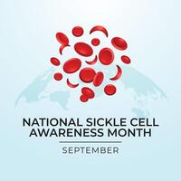 National Sickle Cell Awareness Month. flat design. design ribbon. good for usage. eps 10. vector