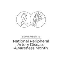 National Peripheral Artery Disease Awareness Month line art design. line ribbon. eps 10. continuous line for celebration. vector