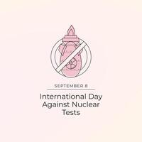 International Day against Nuclear Tests. Line art design. Continuous line. Good for usage template. eps 10. vector