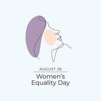 Womens Equality Day. Line art design. Line art. Continuous line. eps 10. vector