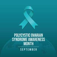 Polycystic Ovarian Syndrome Awareness Month. Flat art design. Design ribbon. Good for usage template ccelebration. eps 10. vector
