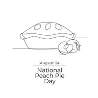 National Peach Pie Day line art design. line ribbon. continuous line. eps 10. vector