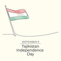 Tajikistan Independence Day. Line art design. Line art. Continuous line. Good for usage template. eps 10. vector