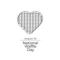 National Waffle Day line art design. line ribbon. eps 10. for celebration. continuous line. vector