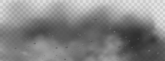background of a sand explosion with dirt and cloud smoke. Brown sandstorm splash and dirty ground with a textured wind effect.Yellow flying particles and stone. vector
