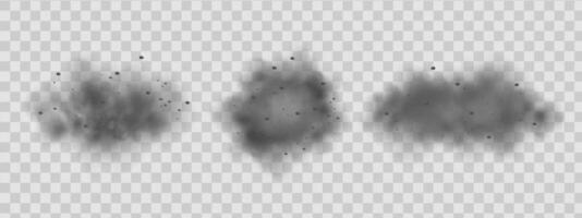 background of a sand explosion with dirt and cloud smoke. Brown sandstorm splash and dirty ground with a textured wind effect.Yellow flying particles and stone. vector