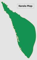 Political Map of Kerala in green colour. map illustration. Indian state in South India malabar coast mapping drawing with border in stroke, editable eps template graphics vector