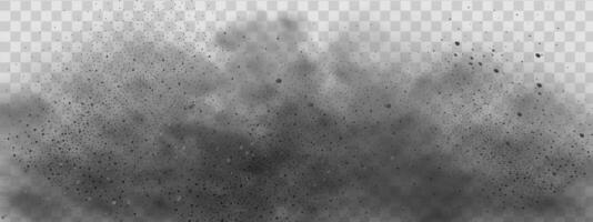 background of a sand explosion with dirt and cloud smoke. Brown sandstorm splash and dirty ground with a textured wind effect.Yellow flying particles and stone. vector