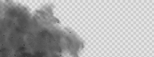 background of a sand explosion with dirt and cloud smoke. Brown sandstorm splash and dirty ground with a textured wind effect.Yellow flying particles and stone. vector