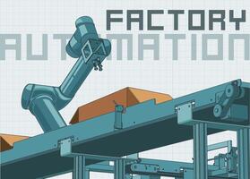 Automated factory line vector