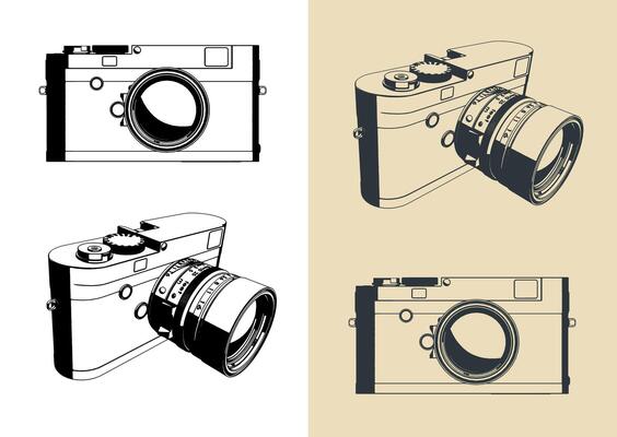 Mirrorless rangefinder camera illustrations