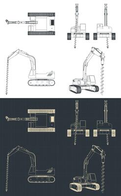Pile drilling machine blueprints