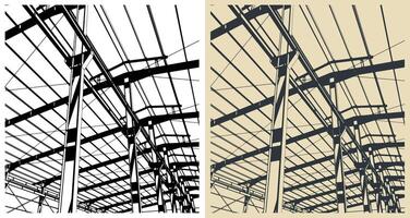 Hangar support structures illustrations vector