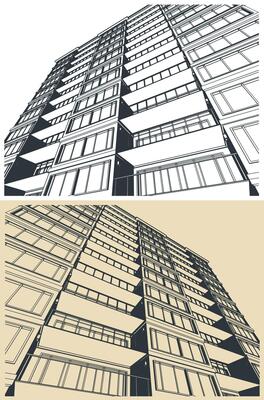 Apartment building illustrations