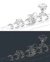 Control valve with bypass drawings vector