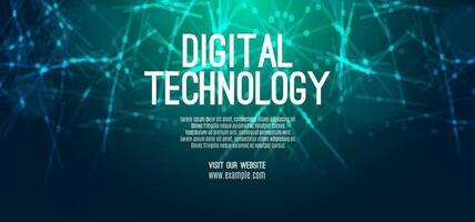 Digital technology speed connect blue green background, cyber nano information, abstract communication, innovation future tech data, internet network connection, Ai big data, line dot illustration vector