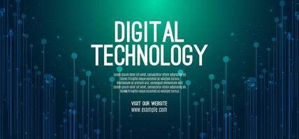 Digital technology speed connect blue green background, cyber nano information, abstract communication, innovation future tech data, internet network connection, Ai big data, line dot illustration vector