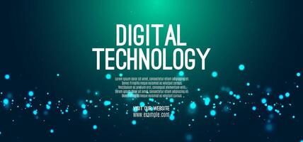 Digital technology speed connect blue green background, cyber nano information, abstract communication, innovation future tech data, internet network connection, Ai big data, line dot illustration vector