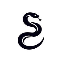 Silhouette of Snake Simple Design, rasal viper snake vector