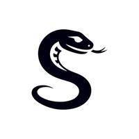 Silhouette of Snake Simple Design, rasal viper snake vector