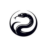 Silhouette of Snake Simple Design, rasal viper snake vector