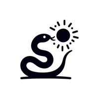 Silhouette of Snake Simple Design, rasal viper snake vector
