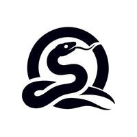 Silhouette of Snake Simple Design, rasal viper snake vector