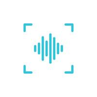 Sound recognition icon, isolated on white background, from blue icon set vector