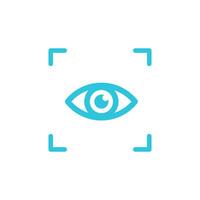 Eye biometric recognition icon. Isolated on white background. From blue icon set vector