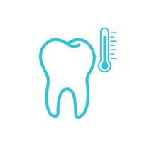 Sensitive tooth icon. Isolated on white background. From blue icon set. vector