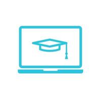 E-learning icon. Portable computer. Isolated on white background. From blue icon set vector