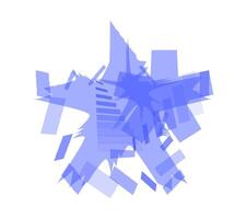 Abstract purple silhouette layering isolated. Curved geometric flying shapes. Transparent Staircase. Triangles, rectangle. Strange color violet image. Monochrome. illustration vector