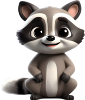 Adorable cartoon raccoon steals hearts with mischievous charm. AI-generated. png