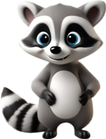 Adorable cartoon raccoon steals hearts with mischievous charm. AI-generated. png