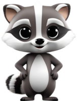 Adorable cartoon raccoon steals hearts with mischievous charm. AI-generated. png