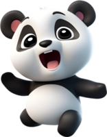 Adorable cartoon panda with playful charm. AI-generated. png